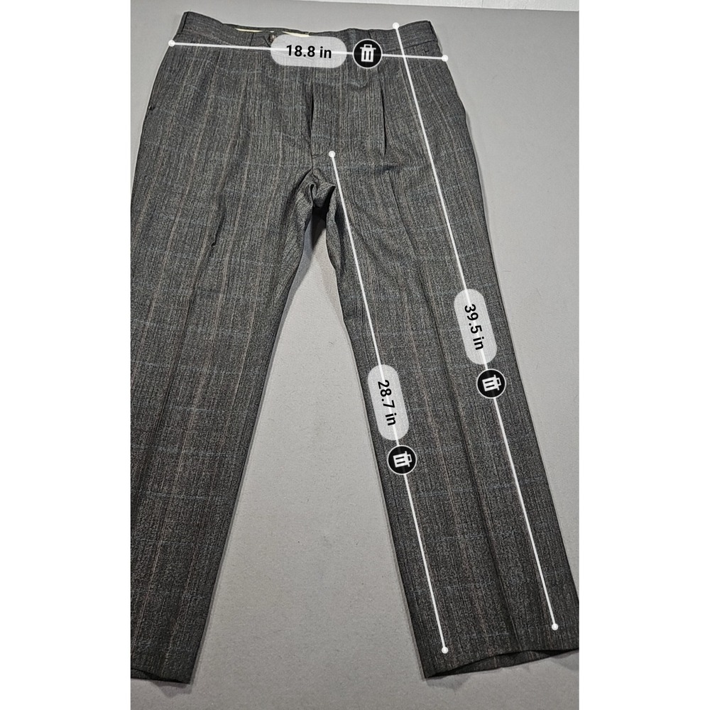 Vanjulian VTG Plaid 2pc Suit Grey 100% Pure Wool Sz M/L - Picture 9 of 10